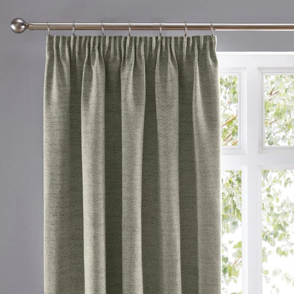 Churchgate Swithland Herringbone Sage Pencil Pleat Curtains 3 Churchgate Swithland Herringbone Sage Pencil Pleat Curtains