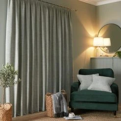 Churchgate Swithland Herringbone Sage Pencil Pleat Curtains 11 Churchgate Swithland Herringbone Sage Pencil Pleat Curtains -Dunelm Shop 30768935 alt04