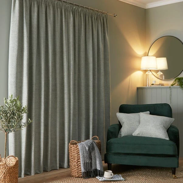 Churchgate Swithland Herringbone Sage Pencil Pleat Curtains 6 Churchgate Swithland Herringbone Sage Pencil Pleat Curtains - Image 4