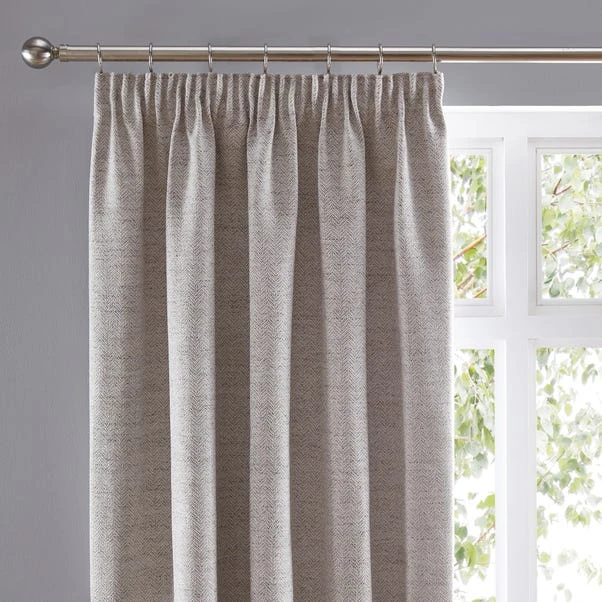 Churchgate Swithland Herringbone White Pencil Pleat Curtains 3 Churchgate Swithland Herringbone White Pencil Pleat Curtains