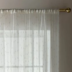 Dunelm Reluxed Metallic Gold Slot Top Single Voile Panel