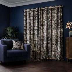 Dunelm Romano Navy Velour Eyelet Curtains 11 Dunelm Romano Navy Velour Eyelet Curtains -Dunelm Shop 30769141 alt04