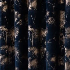 Dunelm Velour Tree Print Navy Eyelet Curtains 10 Dunelm Velour Tree Print Navy Eyelet Curtains -Dunelm Shop 30769160 alt02