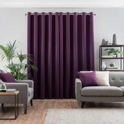 Dunelm Luna Brushed Aubergine Blackout Eyelet Curtains 12 Dunelm Luna Brushed Aubergine Blackout Eyelet Curtains -Dunelm Shop 30769325 alt04