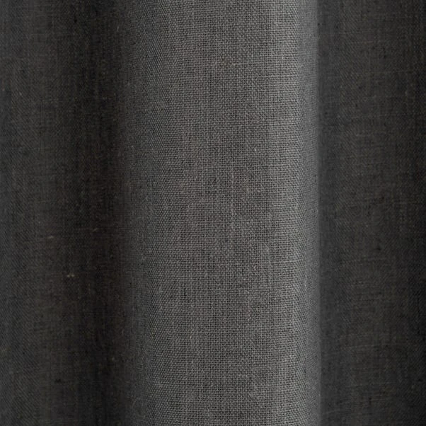 Dunelm Ultra Blackout Touch Of Linen Charcoal Eyelet Curtains 5 Dunelm Ultra Blackout Touch Of Linen Charcoal Eyelet Curtains - Image 3