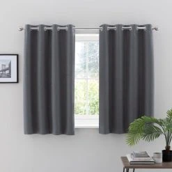 Dunelm Ultra Blackout Touch Of Linen Charcoal Eyelet Curtains 12 Dunelm Ultra Blackout Touch Of Linen Charcoal Eyelet Curtains -Dunelm Shop 30769369 alt05