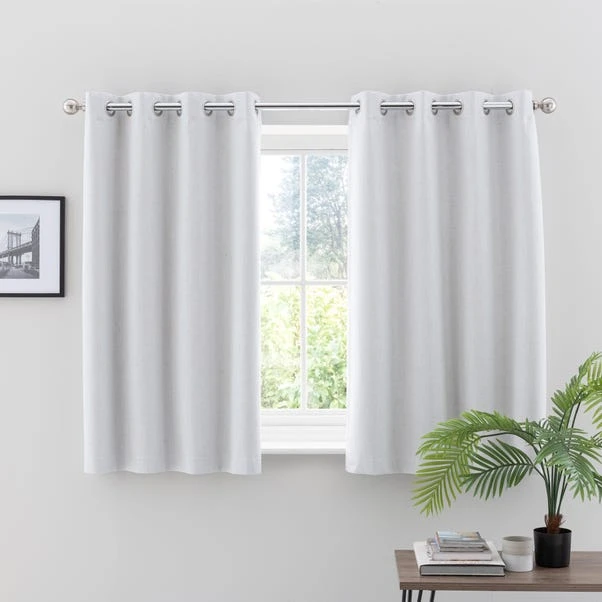 Dunelm Ultra Blackout Touch Of Linen Ivory Eyelet Curtains 8 Dunelm Ultra Blackout Touch Of Linen Ivory Eyelet Curtains - Image 6