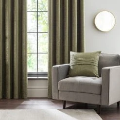 Luxury Collection Chenille Olive Eyelet Curtains 11 Luxury Collection Chenille Olive Eyelet Curtains -Dunelm Shop 30769402 alt03