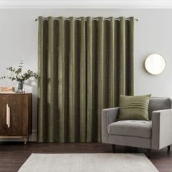 Luxury Collection Chenille Olive Eyelet Curtains 12 Luxury Collection Chenille Olive Eyelet Curtains -Dunelm Shop 30769402 alt04