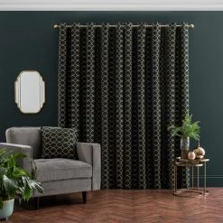 Luxury Collection Chenille Ogee Emerald Eyelet Curtains 11 Luxury Collection Chenille Ogee Emerald Eyelet Curtains -Dunelm Shop 30769410 alt04