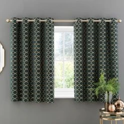 Luxury Collection Chenille Ogee Emerald Eyelet Curtains 12 Luxury Collection Chenille Ogee Emerald Eyelet Curtains -Dunelm Shop 30769410 alt05