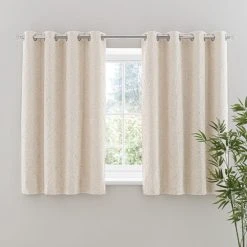 Dunelm Damask Cut Velvet Ivory Eyelet Curtains 13 Dunelm Damask Cut Velvet Ivory Eyelet Curtains -Dunelm Shop 30769422 alt05