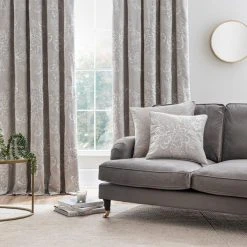 Dunelm Flourish Grey Pencil Pleat Curtains -Dunelm Shop 30769442 alt03