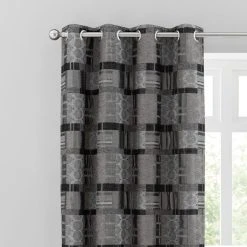 Luxury Collection Prague Chenille Noir Eyelet Curtains