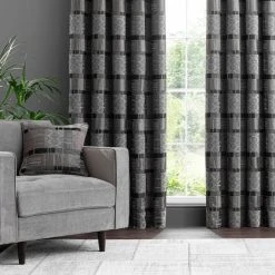 Luxury Collection Prague Chenille Noir Eyelet Curtains 11 Luxury Collection Prague Chenille Noir Eyelet Curtains -Dunelm Shop 30769472 alt03