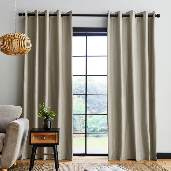 Dunelm Adley 100% Cotton Mushroom Eyelet Curtains 4 Dunelm Adley 100% Cotton Mushroom Eyelet Curtains - Image 2