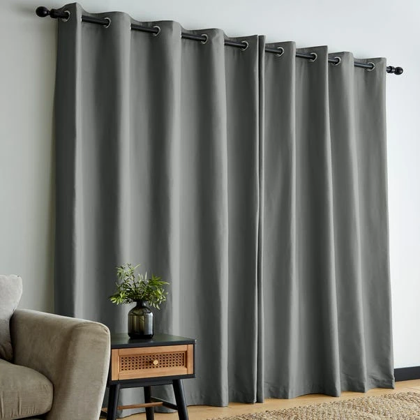 Dunelm Adley 100% Cotton Steeple Grey Eyelet Curtains 6 Dunelm Adley 100% Cotton Steeple Grey Eyelet Curtains - Image 4
