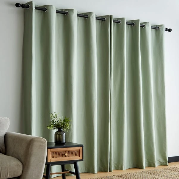 Dunelm Adley 100% Cotton Sage Eyelet Curtains 6 Dunelm Adley 100% Cotton Sage Eyelet Curtains - Image 4