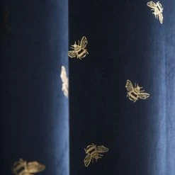 Dunelm Golden Bee Navy Eyelet Curtains -Dunelm Shop 30769610 alt02