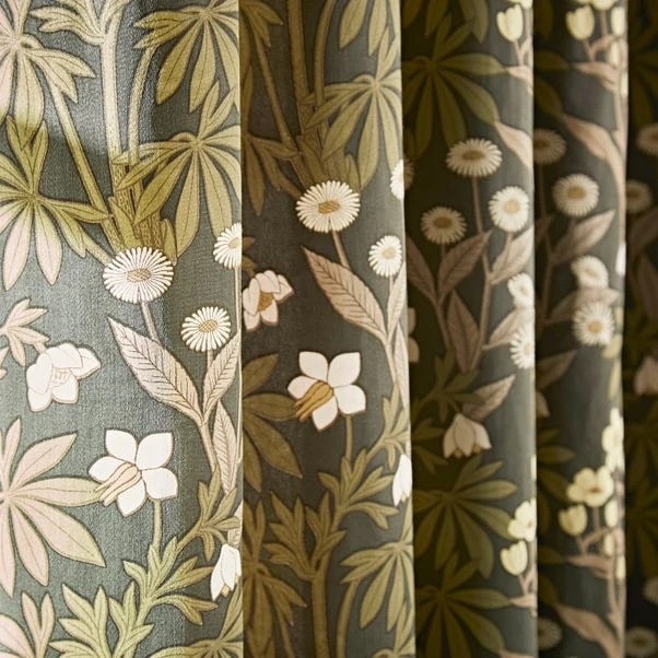 Natural History Museum Meadow Floral Natural Eyelet Curtains 5 Natural History Museum Meadow Floral Natural Eyelet Curtains - Image 3