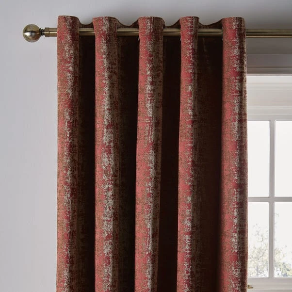 Dunelm Opulent Chenille Red Eyelet Curtains 3 Dunelm Opulent Chenille Red Eyelet Curtains