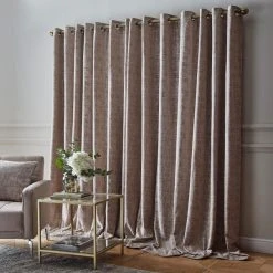 Dunelm Opulent Chenille Natural Eyelet Curtains -Dunelm Shop 30769711 alt04