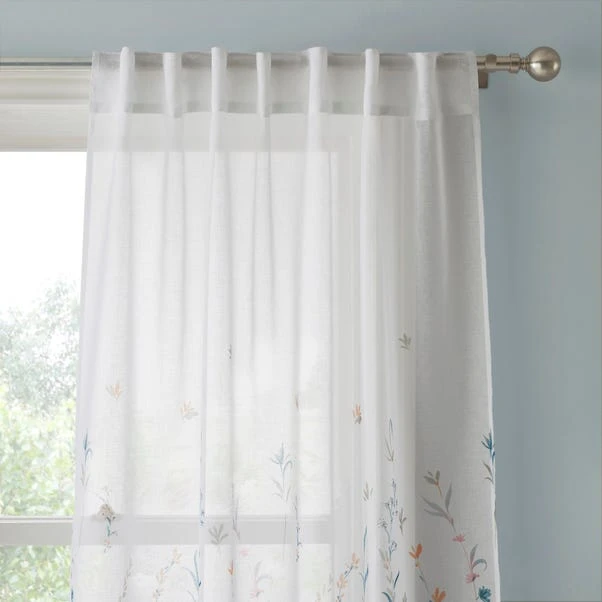 Dunelm Whimsical Botanical Multi Slot Top Single Voile Panel 3 Dunelm Whimsical Botanical Multi Slot Top Single Voile Panel