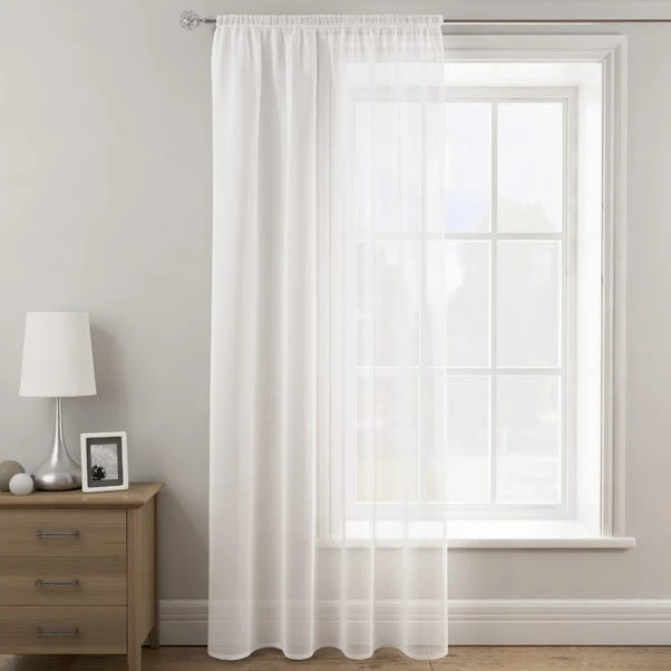 Dunelm Sheer Elegance White Slot Top Single Voile Panel 4 Dunelm Sheer Elegance White Slot Top Single Voile Panel - Image 2