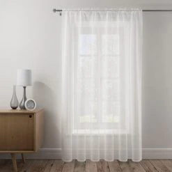 Dunelm Boucle White Slot Top Voile Panel -Dunelm Shop 30770170 alt04