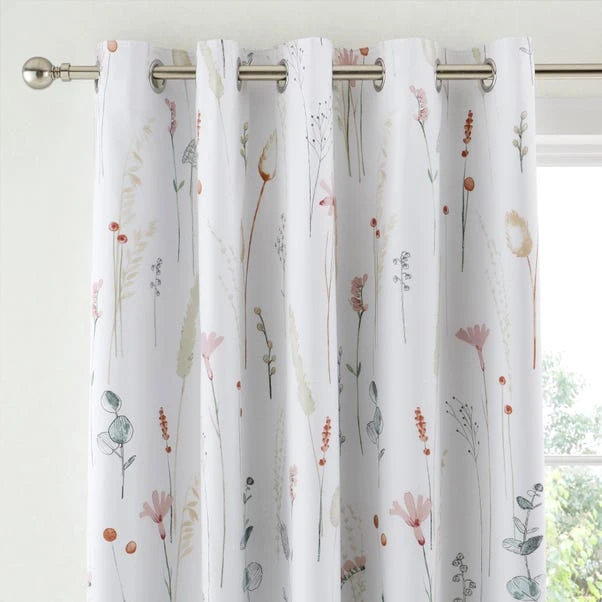 Dunelm Dried Flowers Blush Blackout Eyelet Curtains 3 Dunelm Dried Flowers Blush Blackout Eyelet Curtains