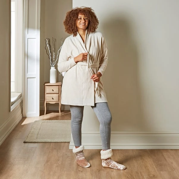 Dunelm Supersoft Lightweight Natural Dressing Gown 4 Dunelm Supersoft Lightweight Natural Dressing Gown - Image 2