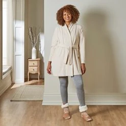 Dunelm Supersoft Lightweight Natural Dressing Gown 11 Dunelm Supersoft Lightweight Natural Dressing Gown -Dunelm Shop 30770893 alt03