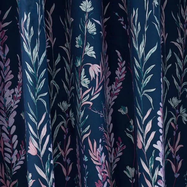 Dunelm Whimsical Floral Midnight Blackout Eyelet Curtains 5 Dunelm Whimsical Floral Midnight Blackout Eyelet Curtains - Image 3