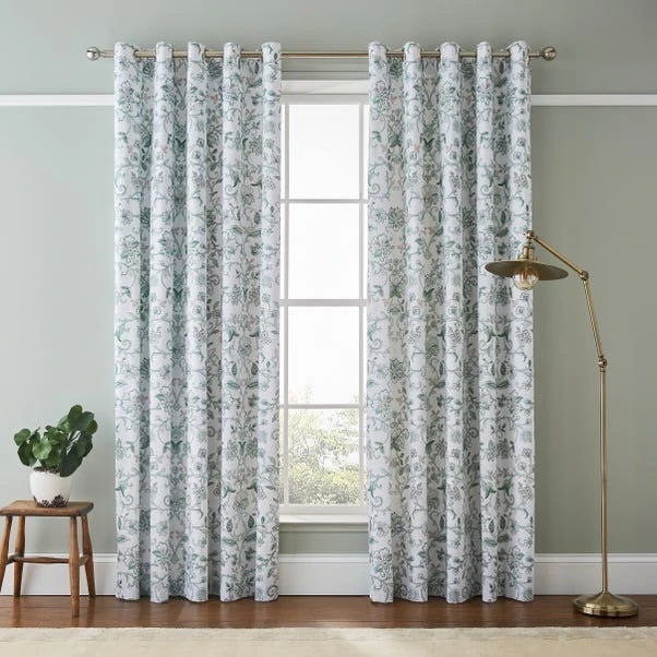 Dorma Winterbourne Green Blackout Eyelet Curtains 4 Dorma Winterbourne Green Blackout Eyelet Curtains - Image 2