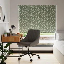 Dunelm Olive Easy-Stick Blackout Roller Blind
