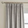 Dunelm Cut Velvet Silver Thermal Pencil Pleat Curtains -Dunelm Shop 30778119