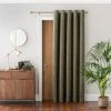 Dunelm Chenille Olive Thermal Eyelet Door Curtain 2 Dunelm Chenille Olive Thermal Eyelet Door Curtain -Dunelm Shop 30778532