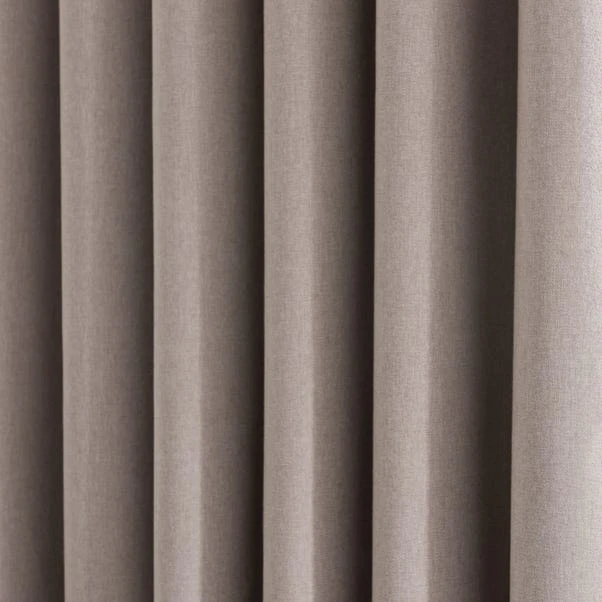 Dunelm Luna Brushed Pebble Blackout Eyelet Door Curtain 5 Dunelm Luna Brushed Pebble Blackout Eyelet Door Curtain - Image 3