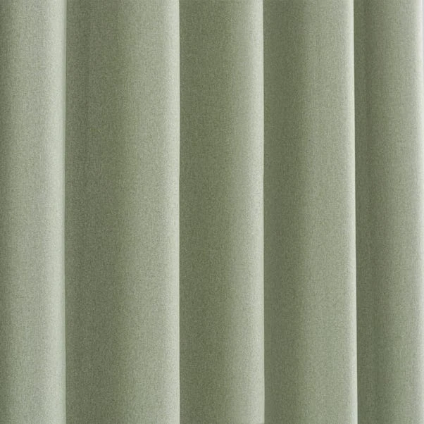 Dunelm Luna Brushed Sage Blackout Eyelet Door Curtain 5 Dunelm Luna Brushed Sage Blackout Eyelet Door Curtain - Image 3