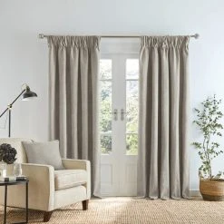 Dunelm Wynter Sandstone Thermal Pencil Pleat Curtains