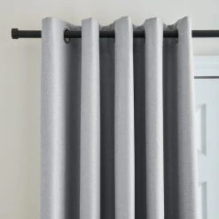 Dunelm Berlin Thermal Blackout Grey Eyelet Door Curtain
