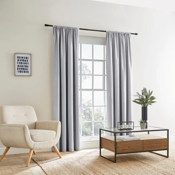 Dunelm Berlin Soft Grey Thermal Blackout Tab Top Curtains 4 Dunelm Berlin Soft Grey Thermal Blackout Tab Top Curtains - Image 2