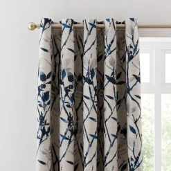 Dunelm Zen Blackout Thermal Blue Eyelet Door Curtains