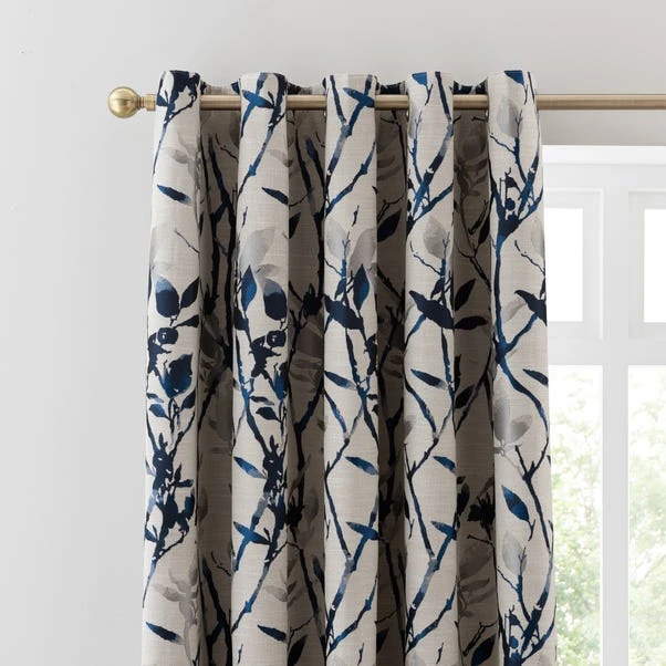 Dunelm Zen Blackout Thermal Blue Eyelet Door Curtains 3 Dunelm Zen Blackout Thermal Blue Eyelet Door Curtains