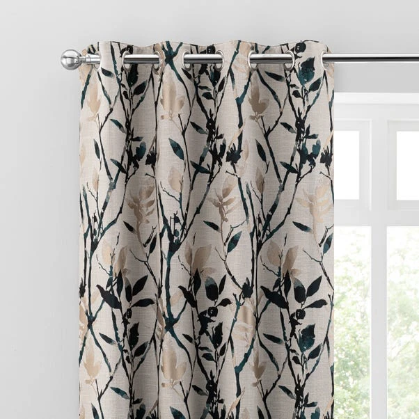 Dunelm Zen Blackout Thermal Peacock Eyelet Door Curtains 3 Dunelm Zen Blackout Thermal Peacock Eyelet Door Curtains