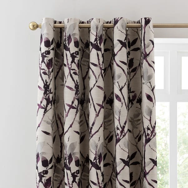 Dunelm Zen Blackout Thermal Plum Eyelet Door Curtains 3 Dunelm Zen Blackout Thermal Plum Eyelet Door Curtains