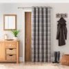 Dunelm Highland Check Dove Grey Eyelet Door Curtain 1 Dunelm Highland Check Dove Grey Eyelet Door Curtain -Dunelm Shop 30782291