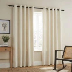 Dunelm Pinsonic Plait Ivory Eyelet Curtains -Dunelm Shop 30788426 alt01