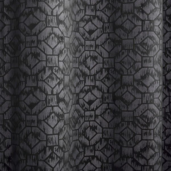 Dunelm Pearl Print Black Eyelet Curtains 5 Dunelm Pearl Print Black Eyelet Curtains - Image 3