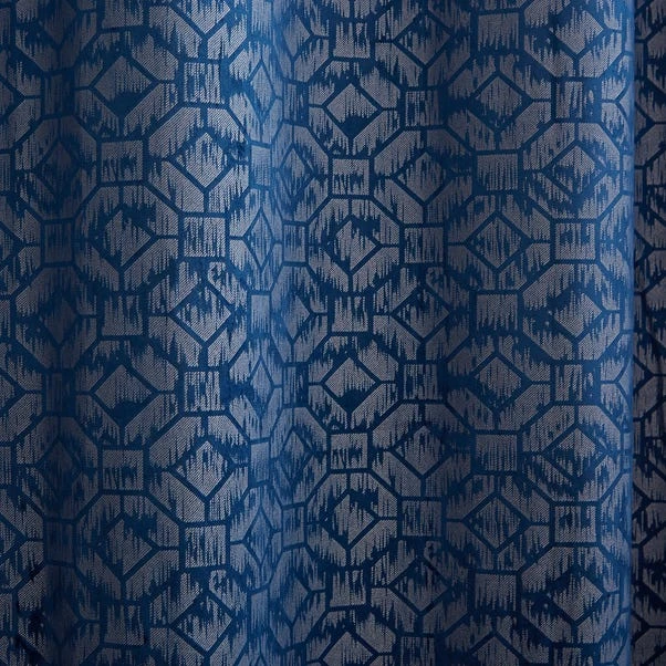 Dunelm Pearl Print Luxe Navy Eyelet Curtains 5 Dunelm Pearl Print Luxe Navy Eyelet Curtains - Image 3